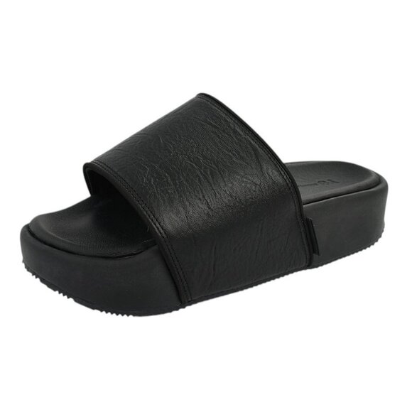 ADIDAS Y-3 YOHJI YAMAMOTO Black Slip On Leather Platform Sport Slides 8 NEW main image 7
